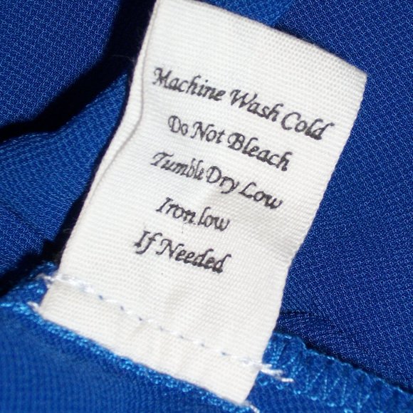 MINE TOO 2XL Cobalt Blue Peplum Pullover Top NWT Cut Out Back Semi Sheer - Picture 7 of 8